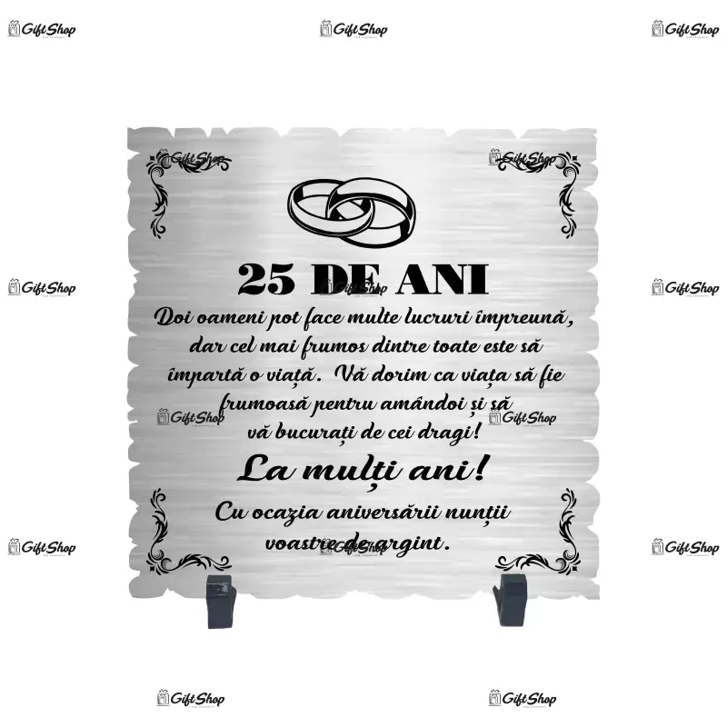 Aniversare 25 ani doi oameni pot face multe, placheta cu mesaj c